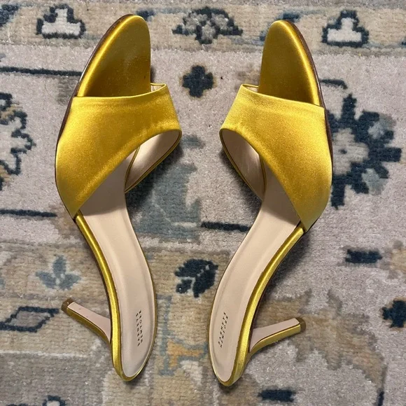 Barneys Yellow Satin Mules - Picture 6 of 7